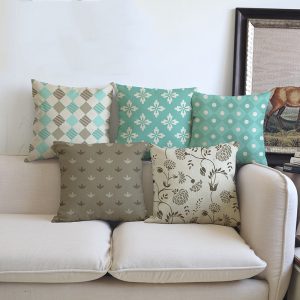 Housse de coussin collection vert d'eau 1