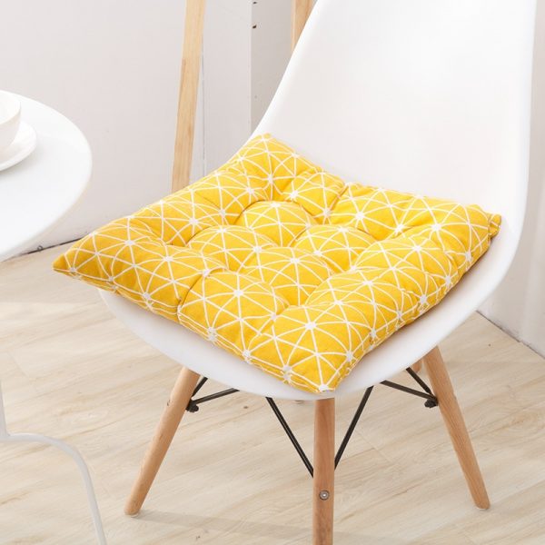 Coussin siège jaune géométrique et scandinave Coussin siège jaune géométrique et scandinave 4