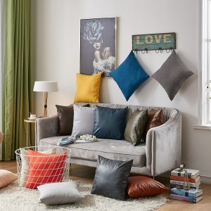 Housse de coussin en simili cuir Housse de coussin en simili cuir  1