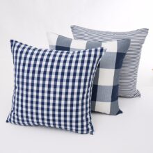 Housse de coussin collection ligne bleu