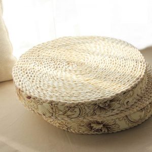 Pouf rond en paille naturelle Pouf rond en paille naturelle 1