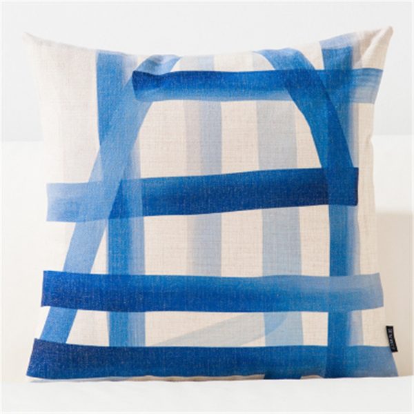 Housse de coussin bleu nordique chic Housse de coussin bleu nordique chic 4