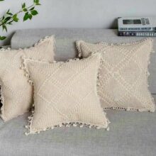 housse de coussin brodé blanc et ivoire housse de coussin brodé blanc et ivoire 1