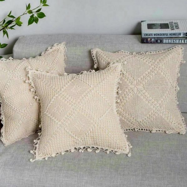 housse de coussin brodé blanc et ivoire housse de coussin brodé blanc et ivoire 1