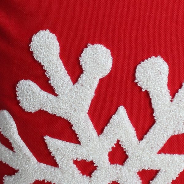 Housse de coussin de noël brodé de flocons 3