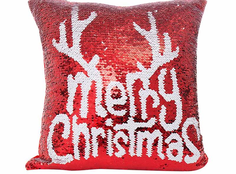 coussin à sequins Merry christmas