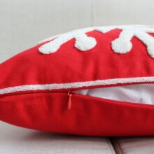 Housse de coussin de noël brodé de flocons 4