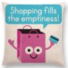coussin humour shopping
