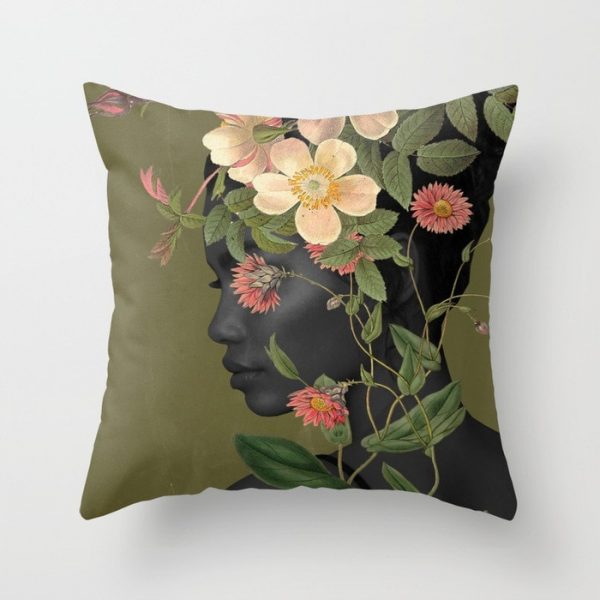 Housse de coussin visage abstrait Housse de coussin visage abstrait
