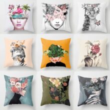Housse de coussin visage abstrait Housse de coussin visage abstrait 1