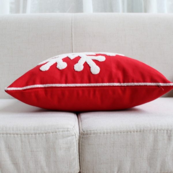 Housse de coussin de noël brodé de flocons 2