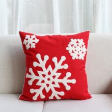 Housse de coussin de noël brodé de flocons 1