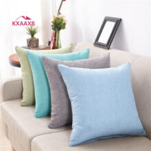 Housse de coussin bleu canard