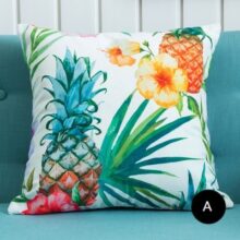 Housse de coussin collection fruits d’été housse de coussin feuillages et ananas