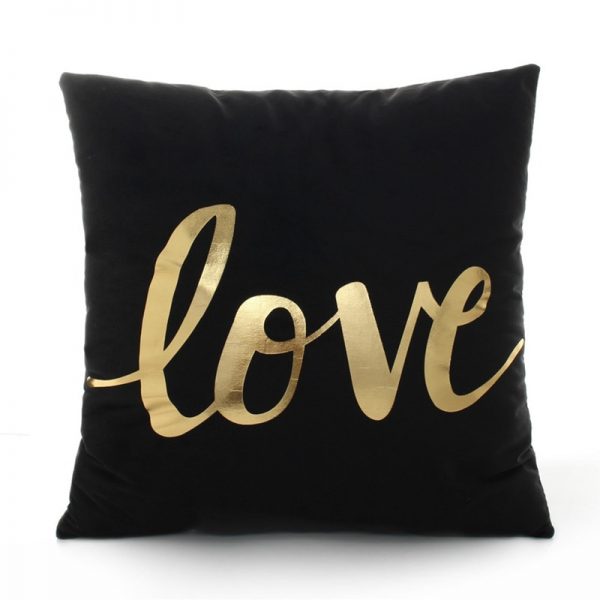 Housse de coussin golden love Housse de coussin golden love 1