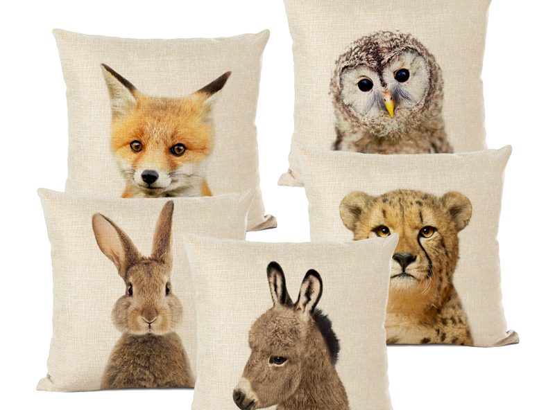 Housse de coussin collection bébé animaux 1