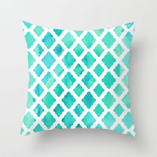 Housse de coussin géométrique graphique design housse de coussin vert motif tendance clair
