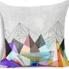 Housse de coussin géométrique graphique design housse de coussin velours graphique montagne