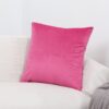 coussin velours rose 45x45