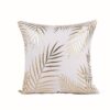 coussin feuillage or blanc