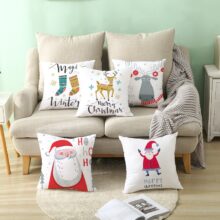 Housse de coussin de noël en dessin Housse de coussin de noël en dessin 1