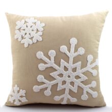 housse de coussin flocon noel chic