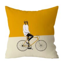 Housse de coussin canapé yellow flamingo