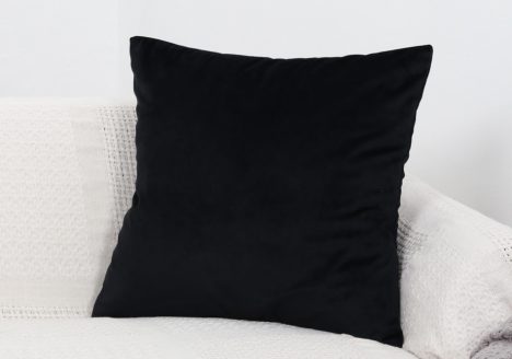 coussin velours noir 45x45