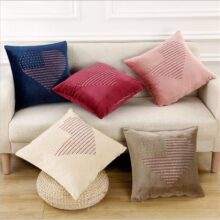 Housse de coussin cœur de strass