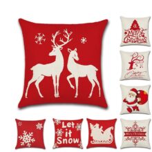 Housse de coussin noël et cerfs joyeux Housse de coussin noël et cerfs joyeux 1