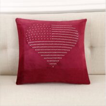 Housse de coussin cœur de strass 3