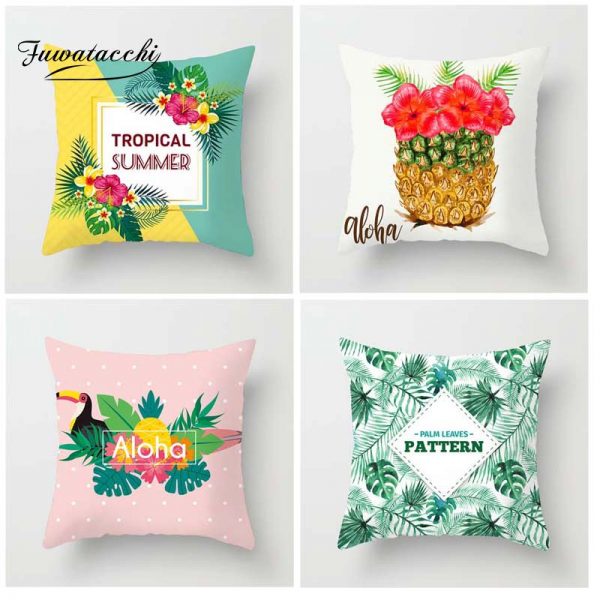 housse de coussin plante tropicale ananas housse de coussin plante tropicale ananas 1