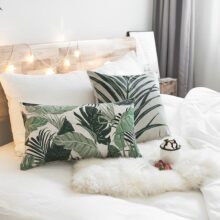 housse de coussin feuille verte tropicale housse de coussin feuille verte tropicale  3