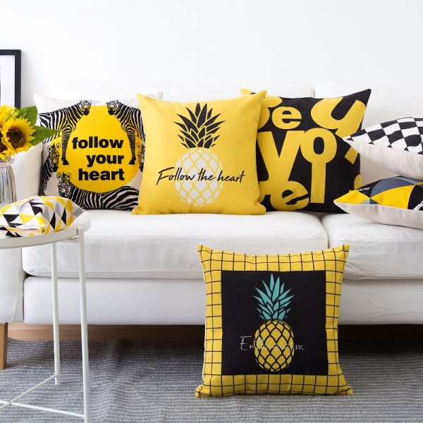 housse de coussin collection yellow zèbre housse de coussin collection yellow zèbre 3