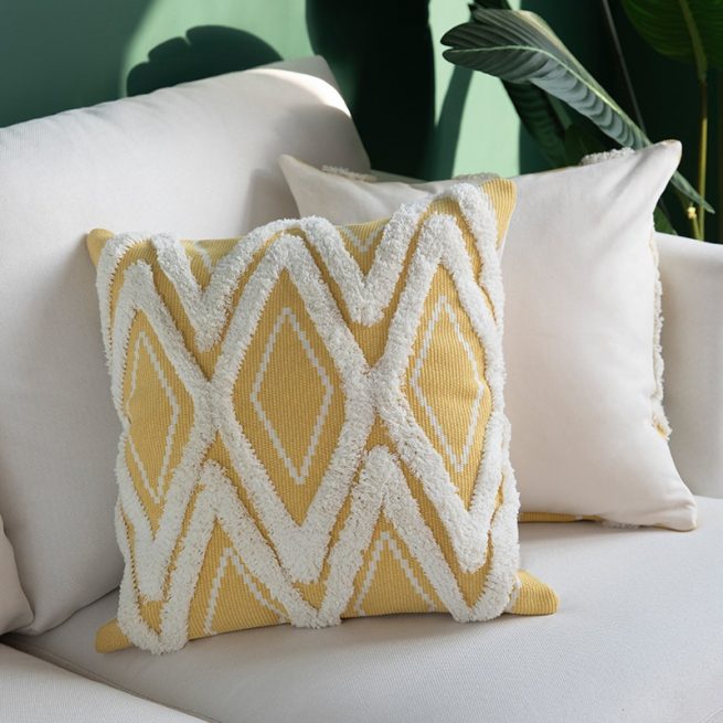 Housses de coussin décoratives en macramé, style bohème, pour lit, canapé, lot de 2 - Maison