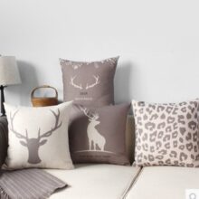 Housse de coussin cerf mauve de printemps Housse de coussin collection cerf fauve d'automne
