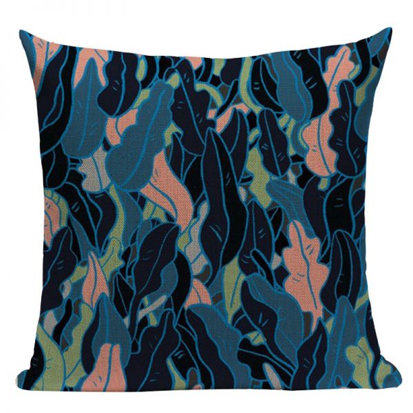 Housses de coussin Love Flowers housse-coussin-palmier-rose-bleu