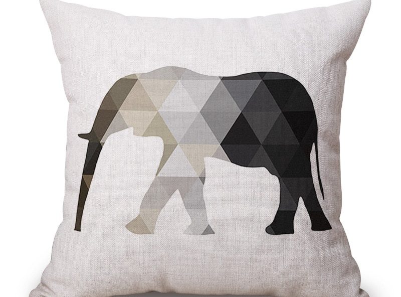 housse de coussin scandinave elephant
