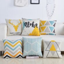 Housse de coussin 3D cerf yellow aloha Housse de coussin 3D cerf yellow aloha 1