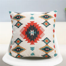 Housse de coussin collection blue Mexicas housse de coussin ethnique boho corail