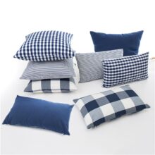 Housse de coussin collection carreaux bleu Housse de coussin collection carreaux bleu 1