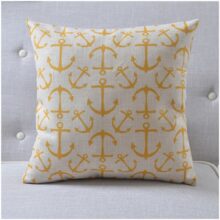 Housse de coussin jaune marin nordique 4