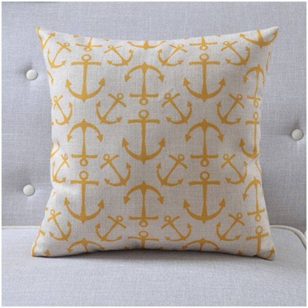 Housse de coussin jaune marin nordique 4