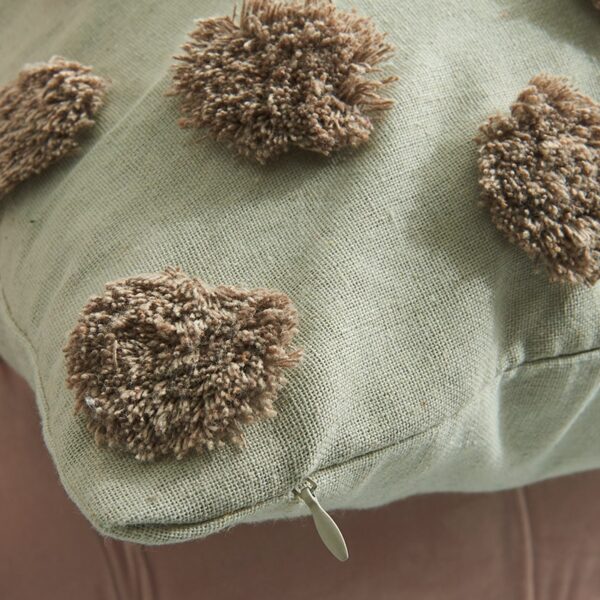 Housse de coussin brodé café pastel Housse de coussin brodé café pastel 4