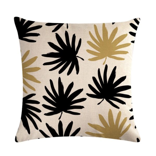 Housse de coussin Nature géométrique noir et beige Housse de coussin Nature géométrique noir et beige 2
