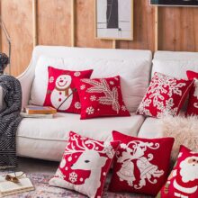 Housse de coussin Noël brodé du père Noël 1