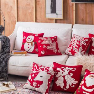 Housse de coussin Noël brodé du père Noël Housse de coussin Noël brodé du père Noël 1