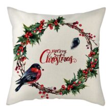 Housse de coussin sapin et couronne de noël 1
