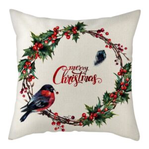 Housse de coussin sapin et couronne de noël Housse de coussin sapin et couronne de noël 1
