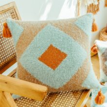 Housses de coussin brodé géométrique menthe à l'eau 3